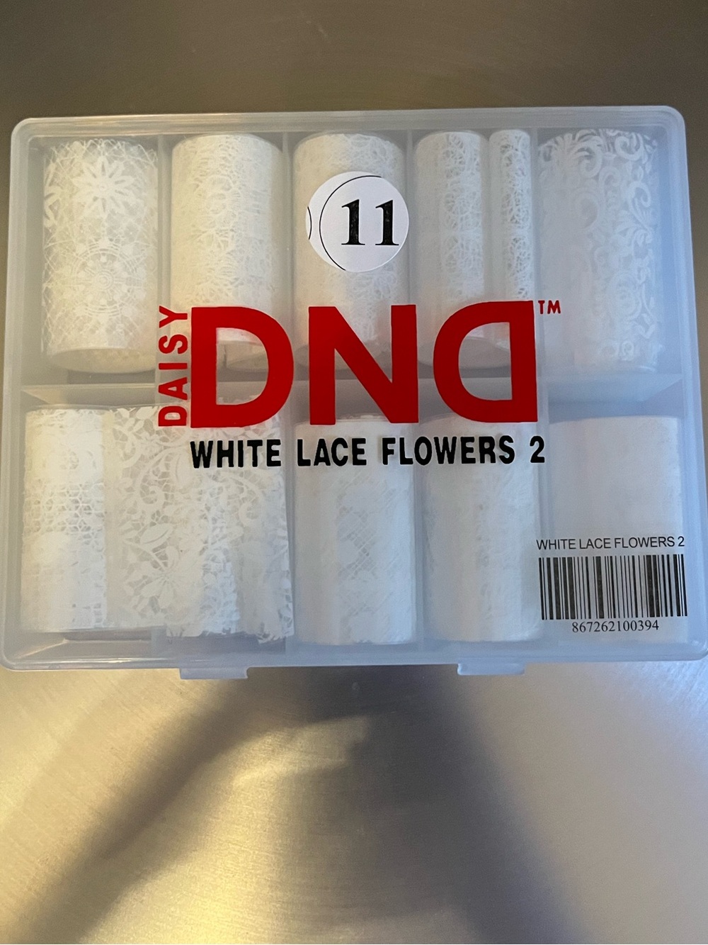 DND white lace flower transfer foils